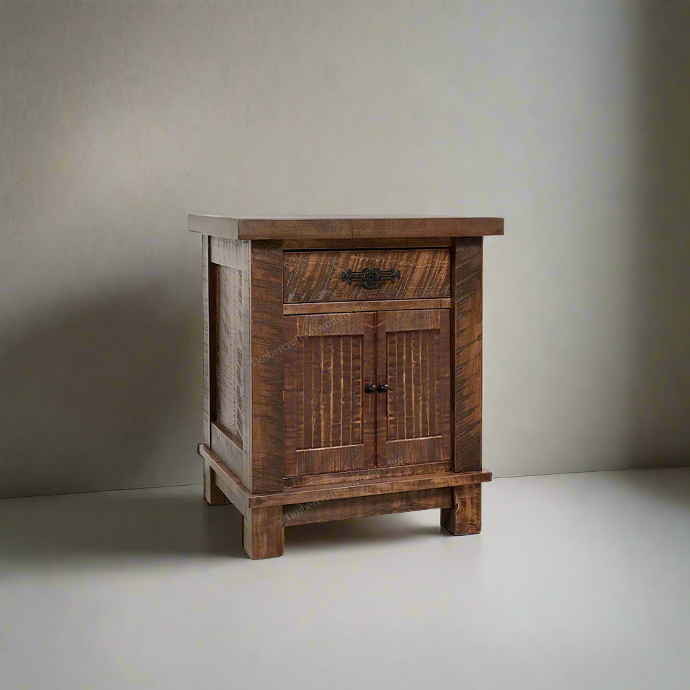Ranch 1 Drawer 2 Door Solid Wood Nightstand