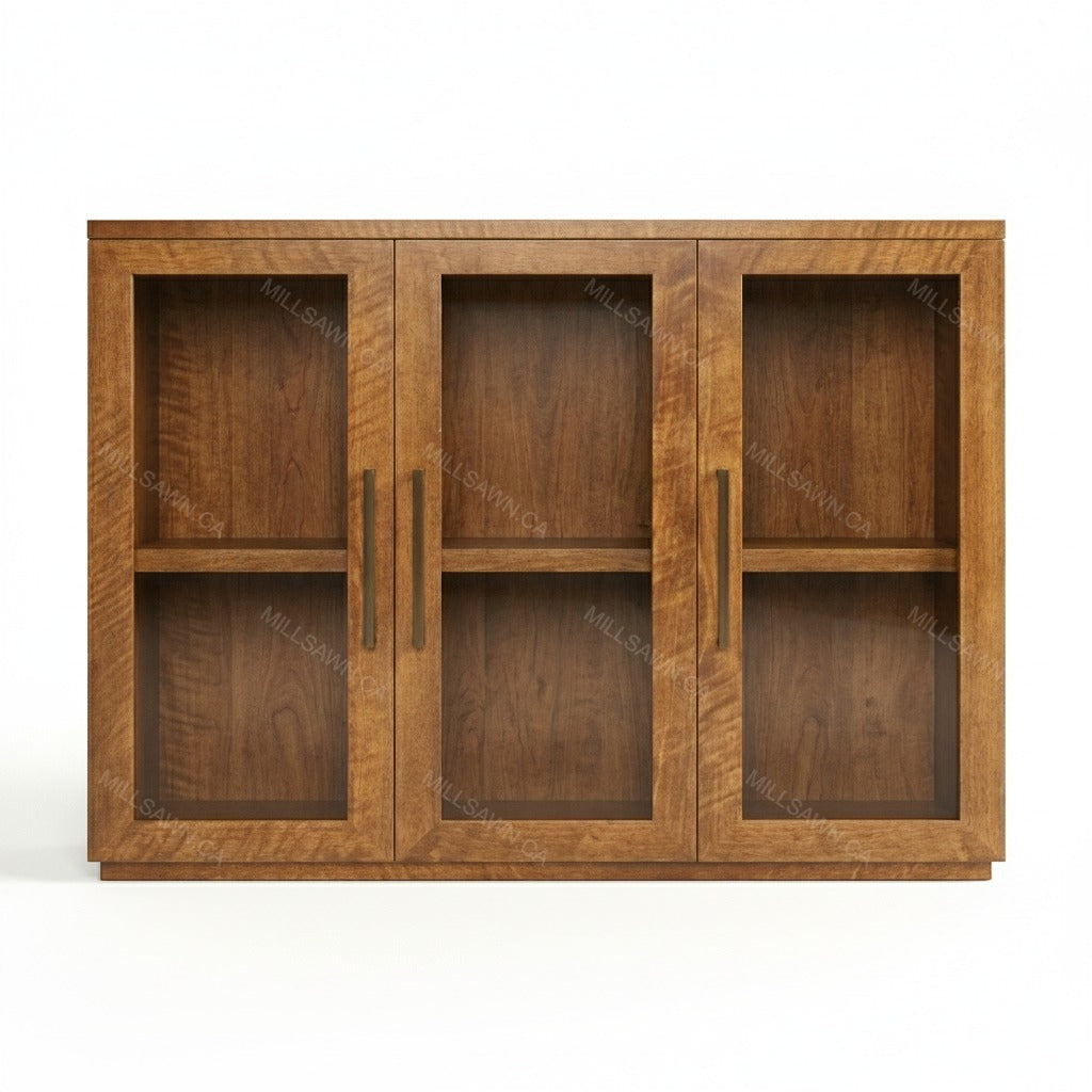 Herringbone 3 Door Solid Wood Sideboard