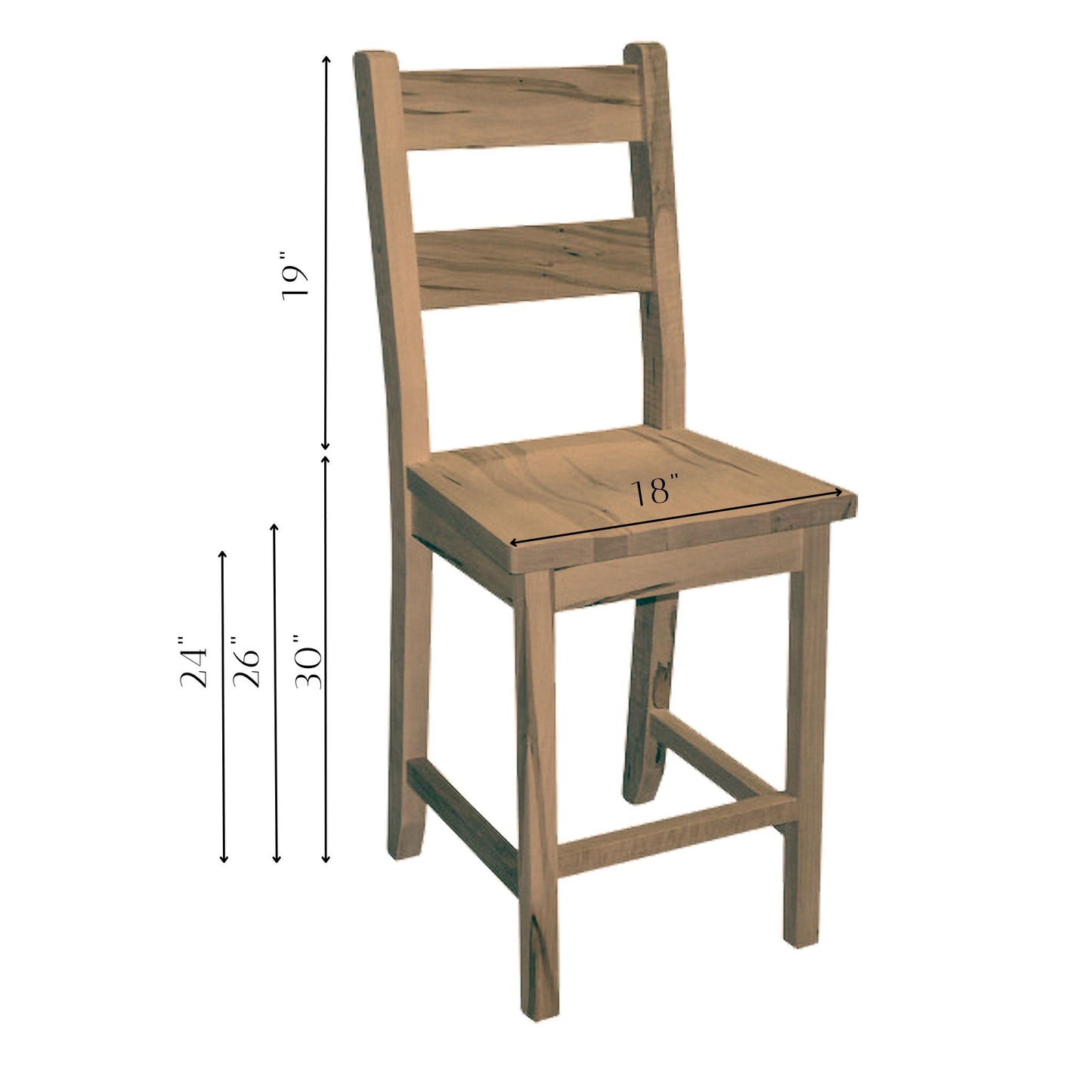 Dakota Ladder Back Bar & Counter Chair