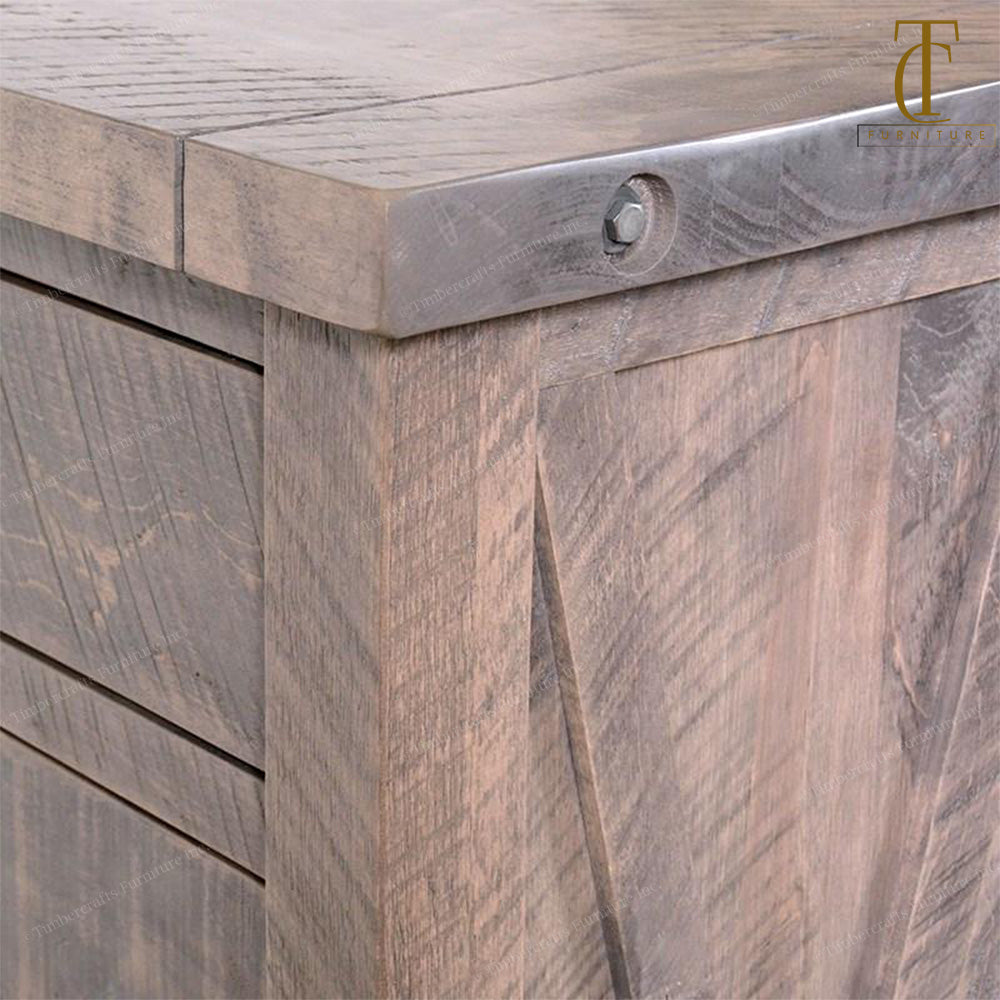 Truss Solid Wood 2 Drawer Nightstand