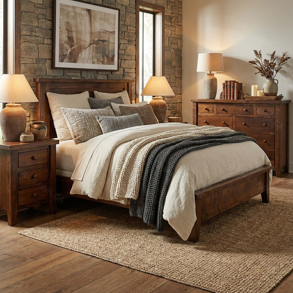 Farmhouse Solid Wood Bed