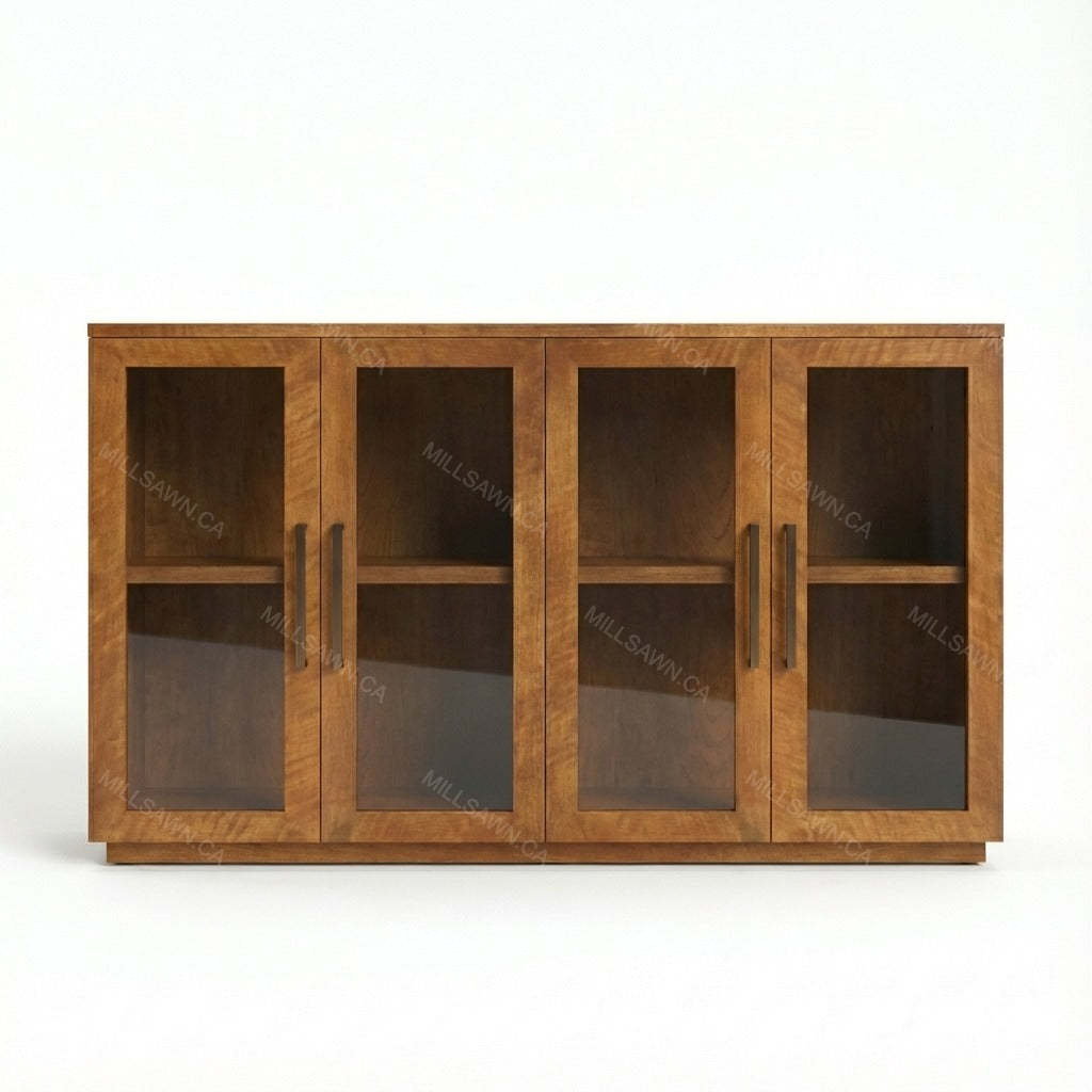 Herringbone 4 Door Solid Wood Sideboard