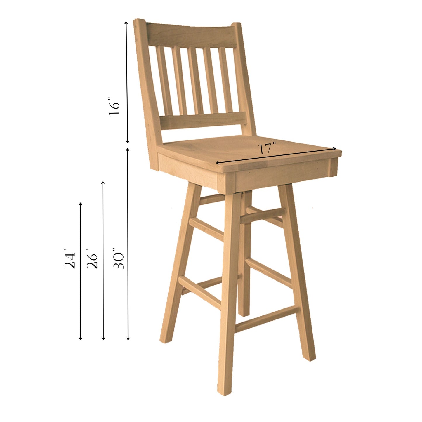 Mission Swivel Bar & Counter Chair