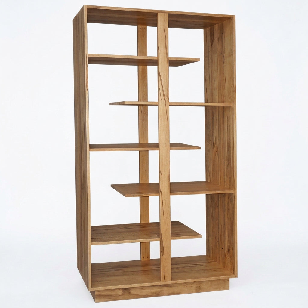 Staggered Solid Wood Bookshelves