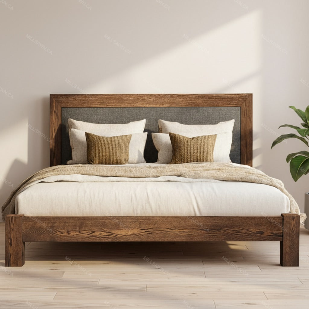 Thornhill Solid Wood Bed With Upholstered Headboard