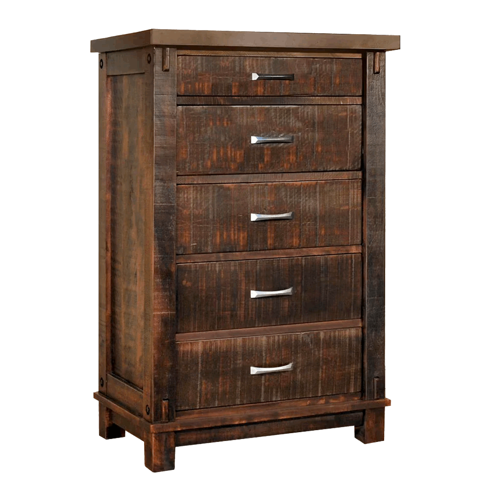 Timber 5 Drawer High Boy