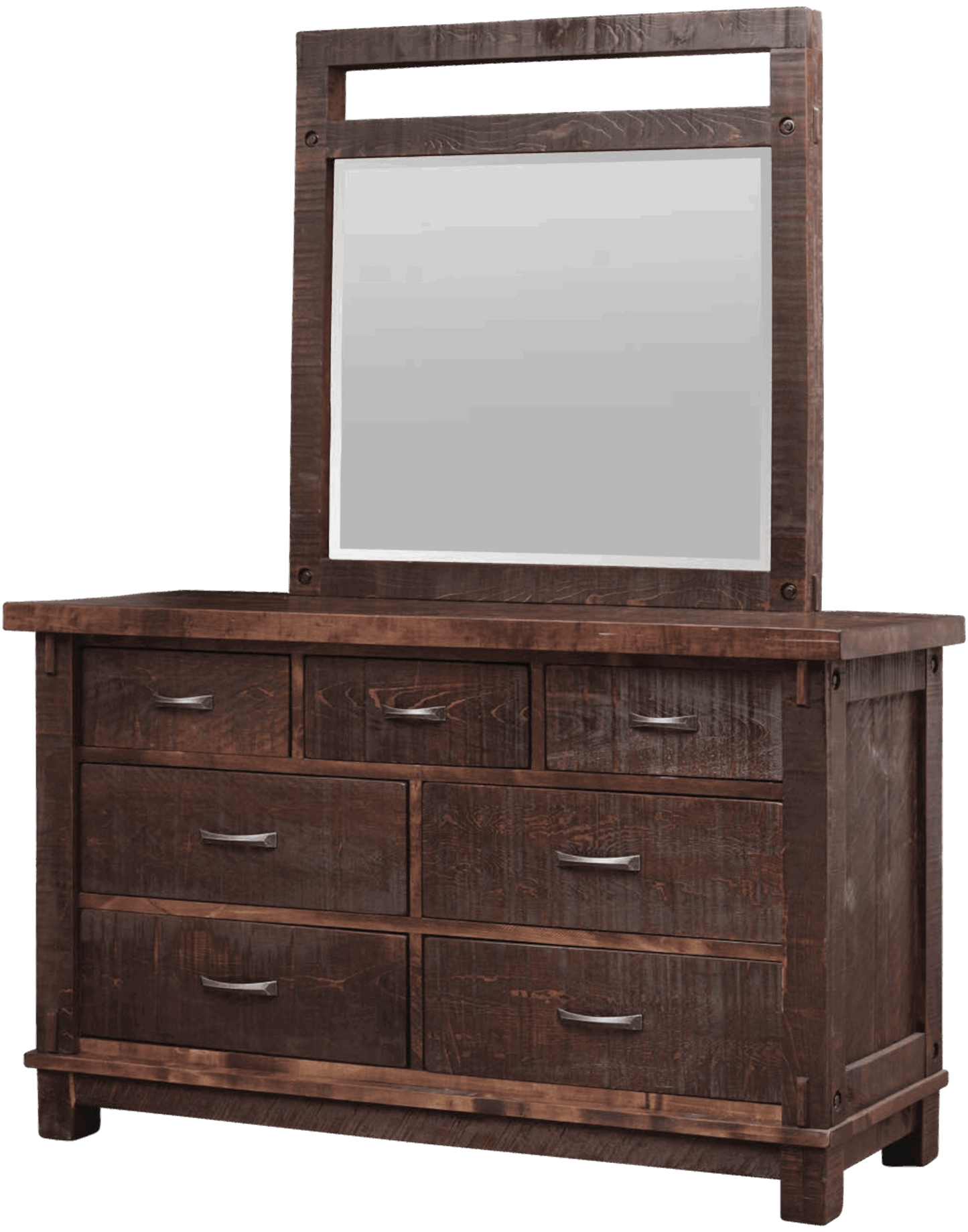 Timber Mirror Frame With Beveled Mirror