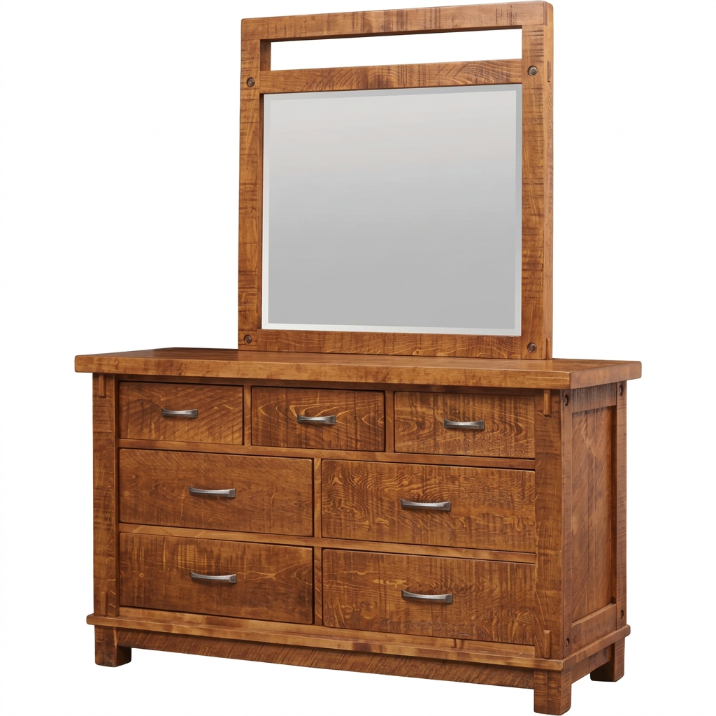 Timber Mirror Frame With Beveled Mirror