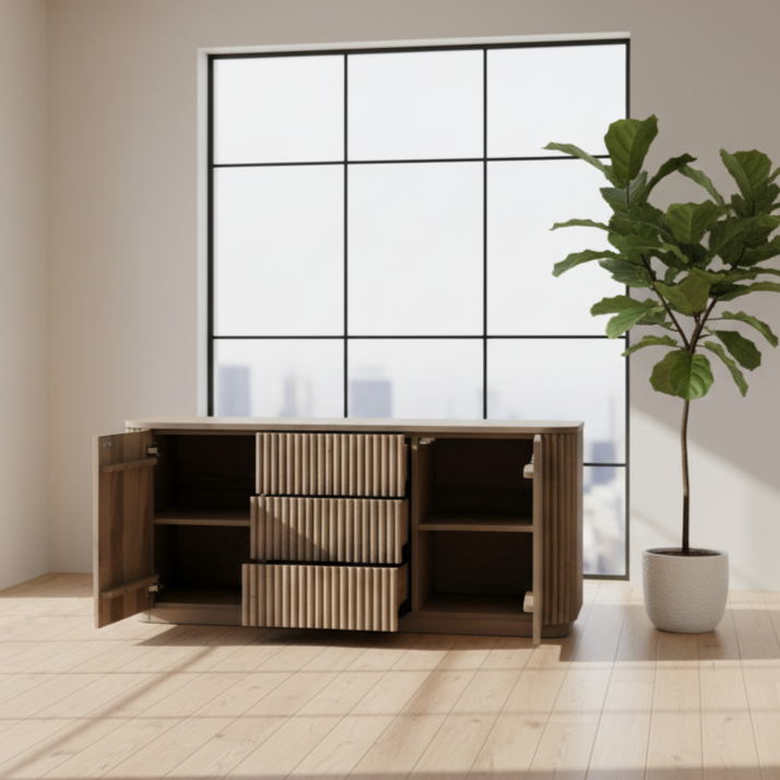 Vallery Solid Wood TV Stand