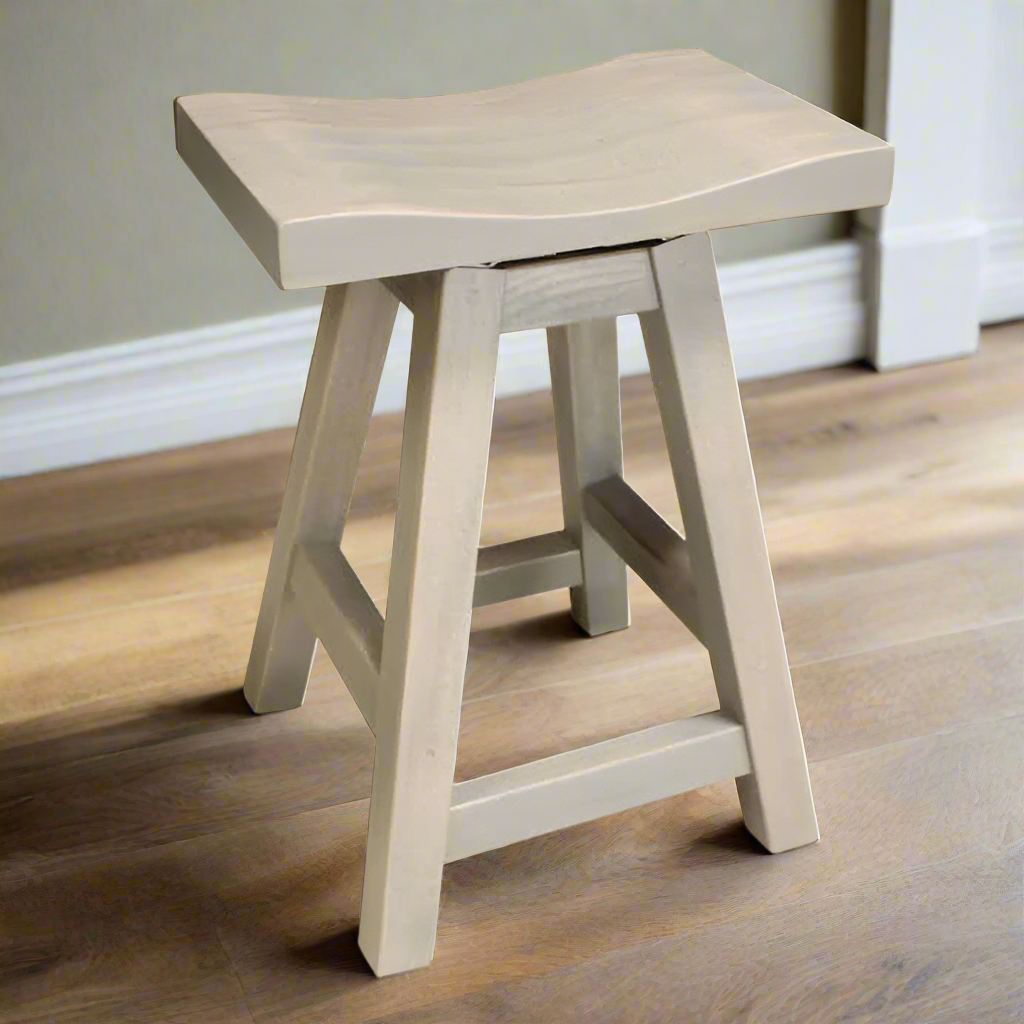 Yukon Solid Wood Saddle Stool