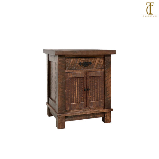 Ranch 1 Drawer 2 Door Solid Wood Nightstand