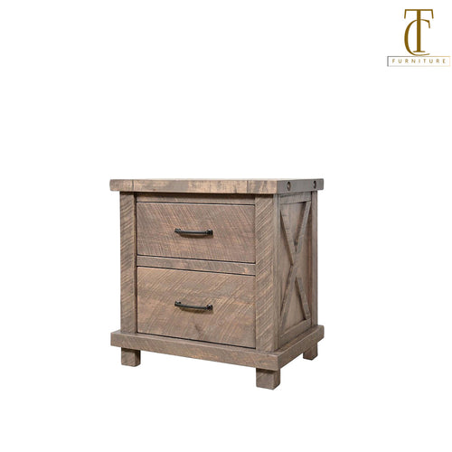 Truss Solid Wood 2 Drawer Nightstand