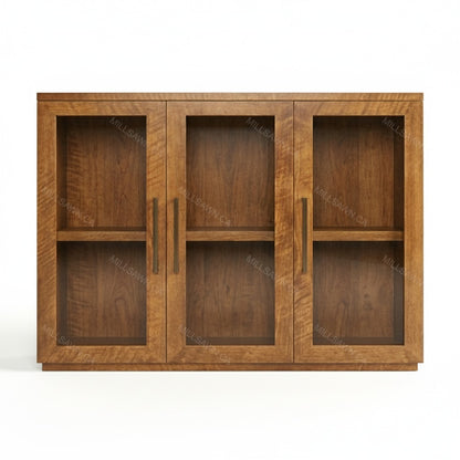 Herringbone 3 Door Solid Wood Sideboard