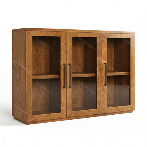 Herringbone 3 Door Solid Wood Sideboard
