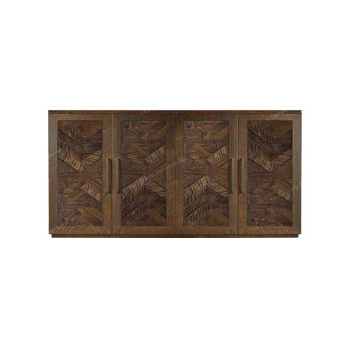 Herringbone 4 Door Solid Wood Sideboard