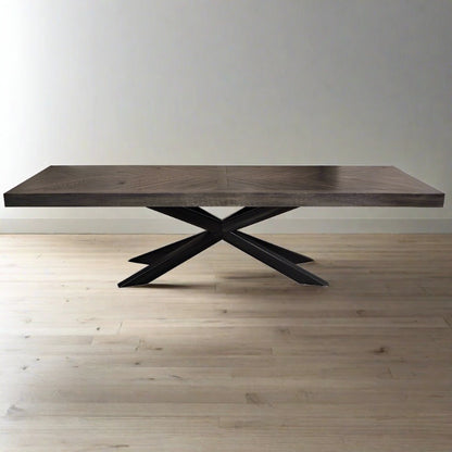 Herringbone Solid Wood Dining Table
