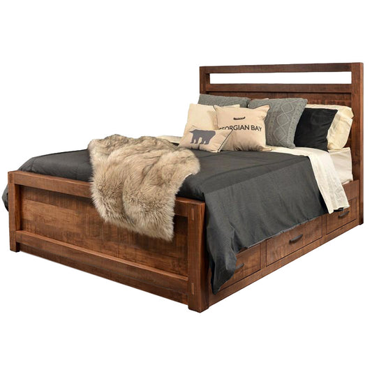 Rustic Craft Solid Wood Storage Bed