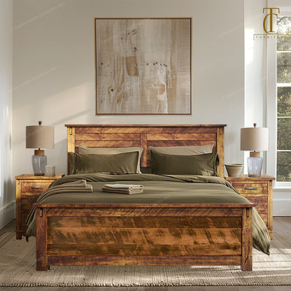 Urban Farmhouse Solid Wood Bed