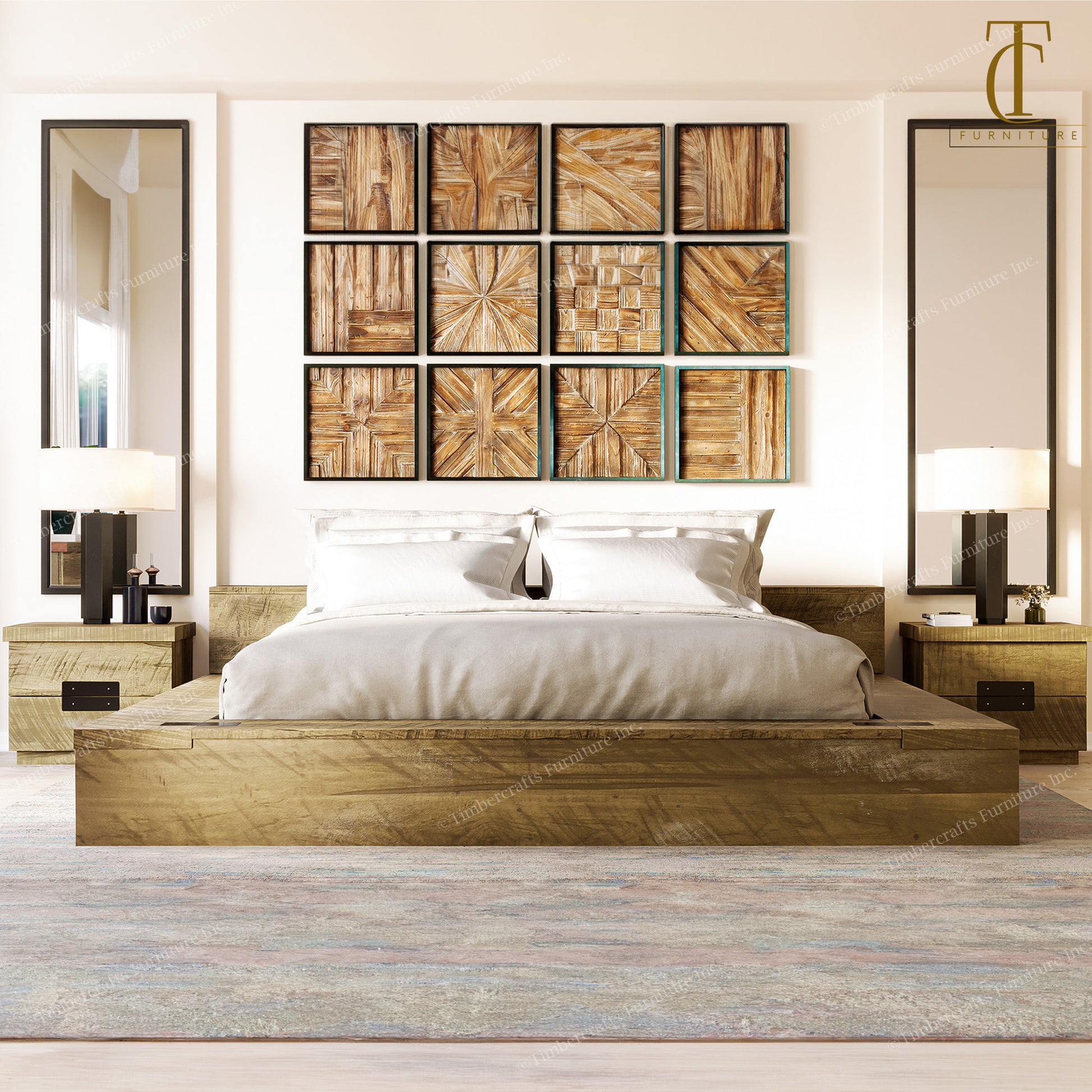 Arthur Philippe Solid Wood Bed