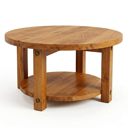 Alpine Solid Wood Round Coffee Table