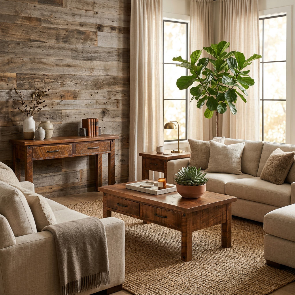 Alpine Solid Wood End Table With Drawer