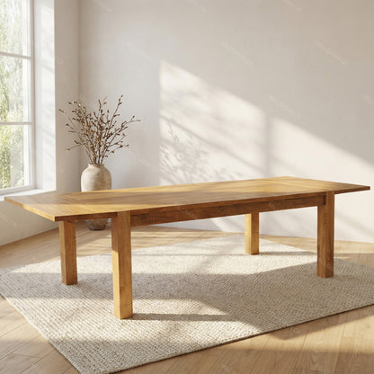 Aspen Leg Solid Wood Dining Table + 2-18" End Leaves