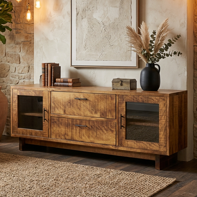 Baywood Solid Wood Media Stand