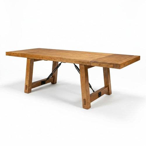 Benchmark Turnbuckle Solid Wood Dining Table + 2-12