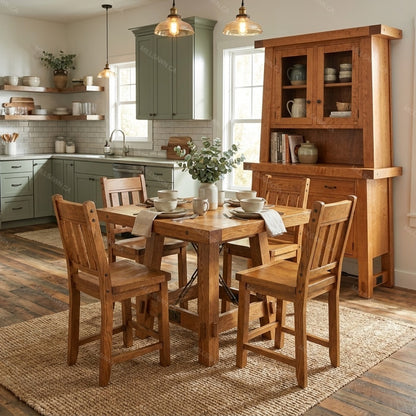Benchmark Solid Wood Block Bar & Counter Chair