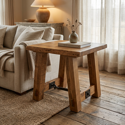 Benchmark Live Edge Solid Wood End Table