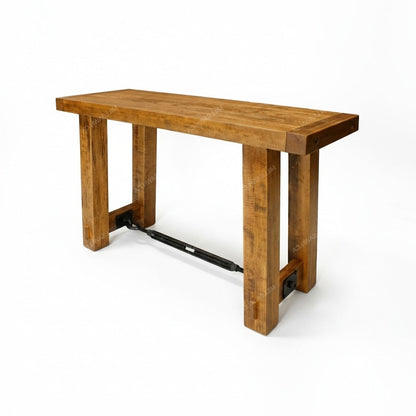 Wooden table with a white background