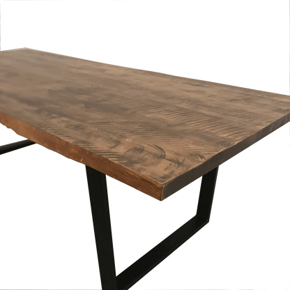 Bogart Solid Wood Dining Table Top With Metal Base