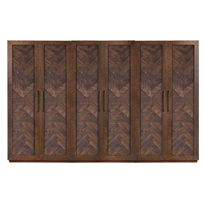 Herringbone Wall Cabinet With 2 Wood Doors
