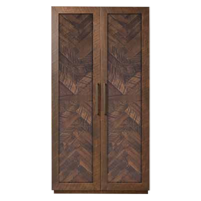 Herringbone Wall Cabinet With 2 Wood Doors