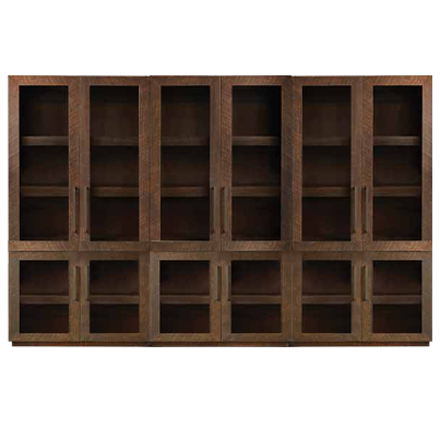 Herringbone Wall Cabinet With 4 Glass Doors