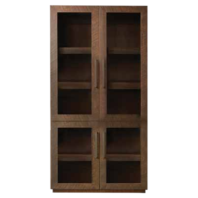 Herringbone Wall Cabinet With 4 Glass Doors