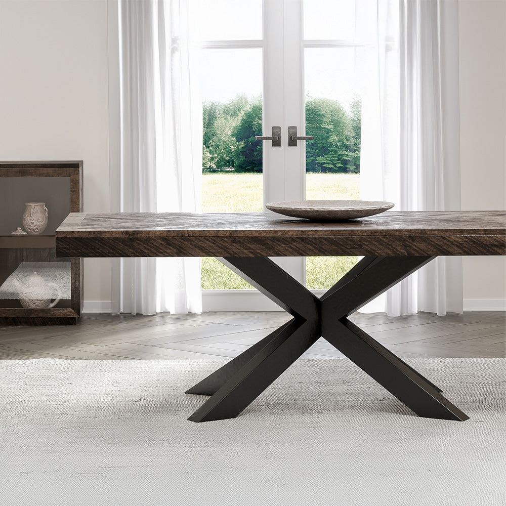 Herringbone Solid Wood Dining Table