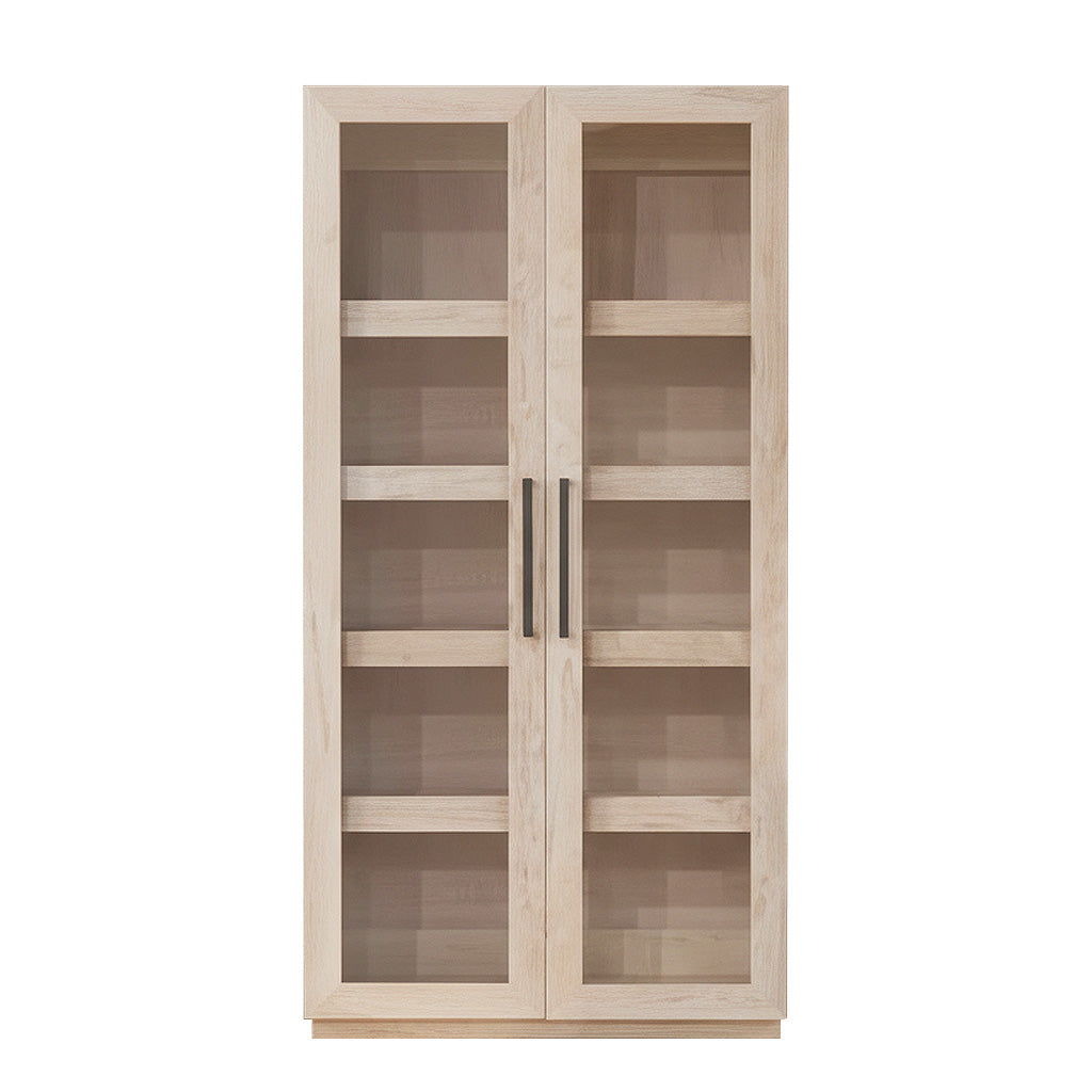 Herringbone Wall Cabinet With Glass Doors