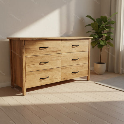Cali Solid Wood 6 Drawer Dresser