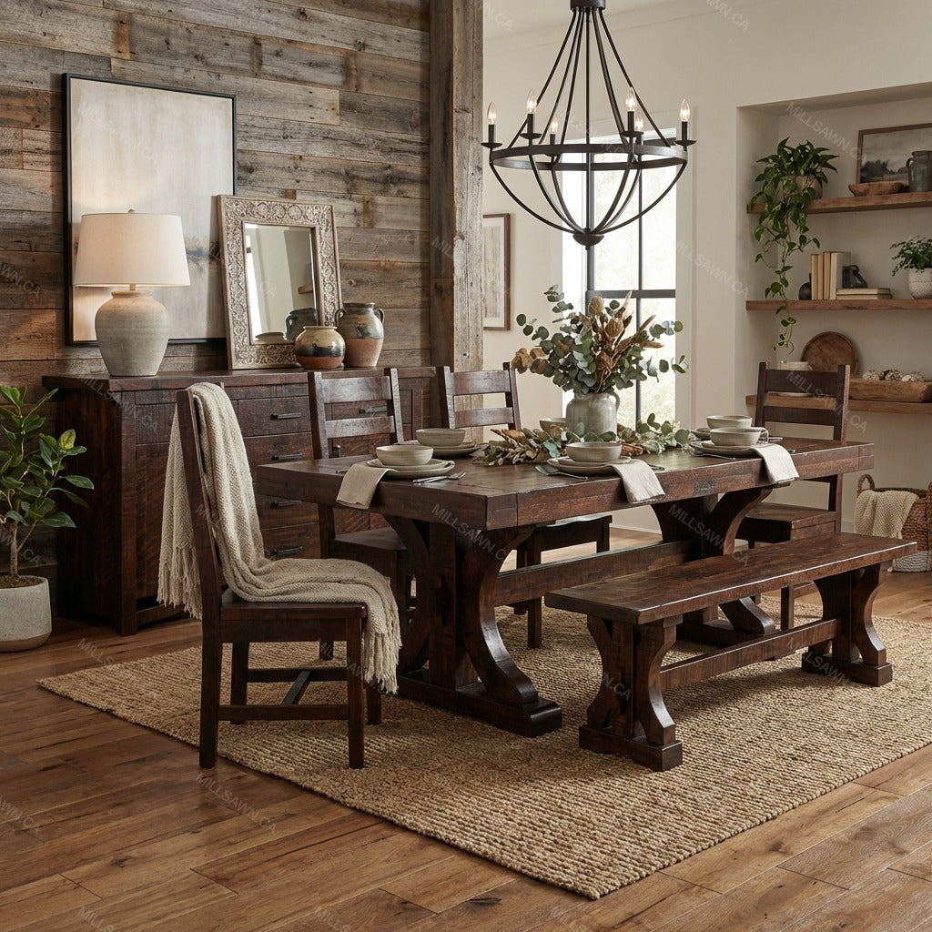 Carlisle Solid Wood Dining Table + 2-16" End Leaves
