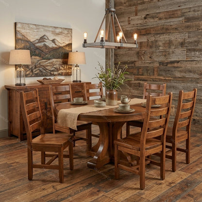 Carlile Single Pedestal Solid Wood Dining Table