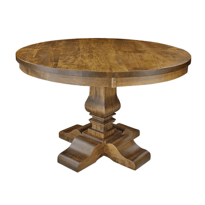 Century Round Single Pedestal Solid Wood Dining Table