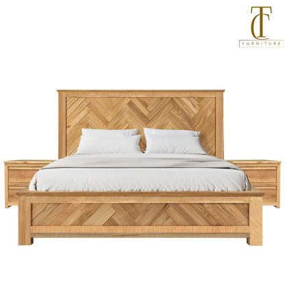 Chevron Solid wood Bed