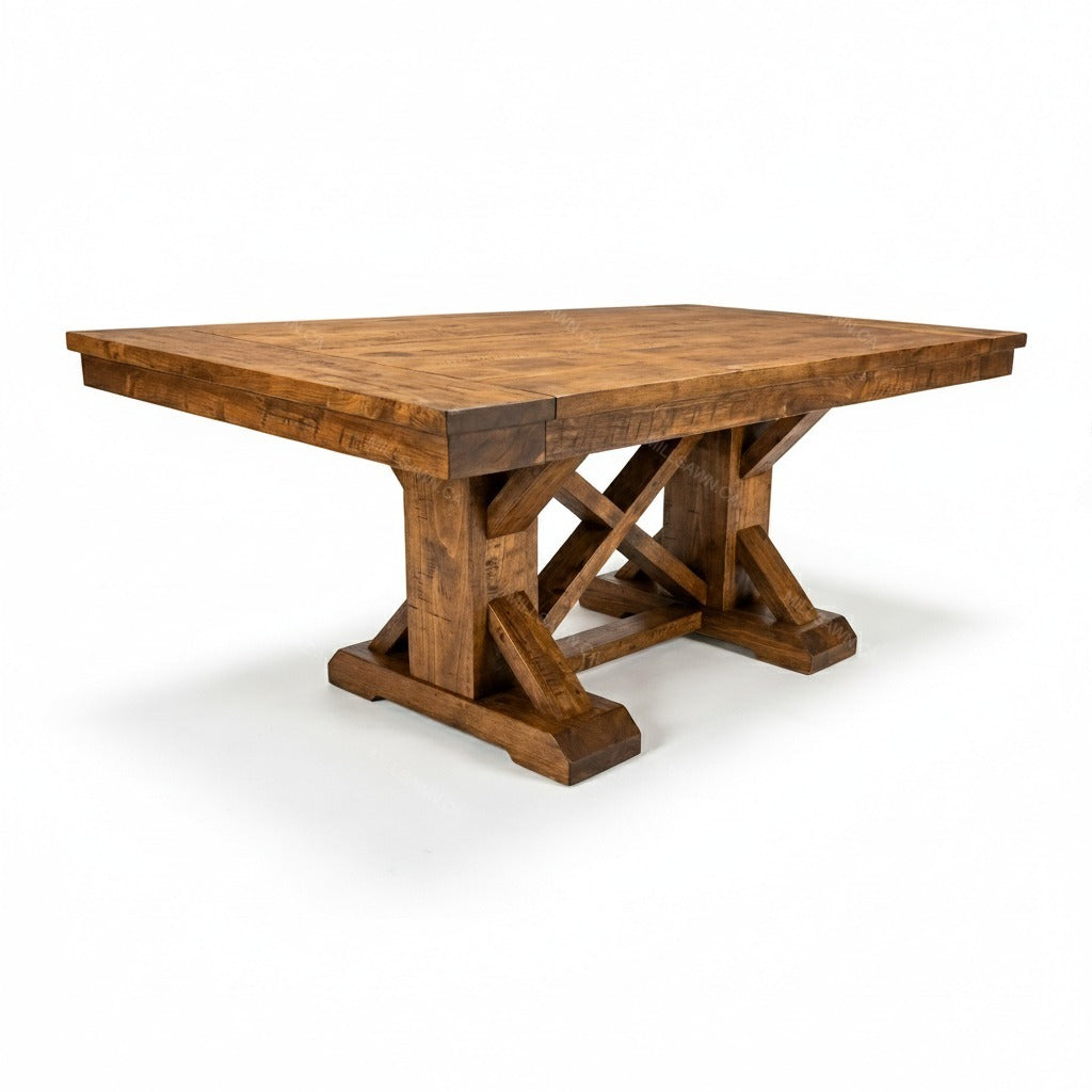 Cross Creek Trestle Solid Wood Dining Table
