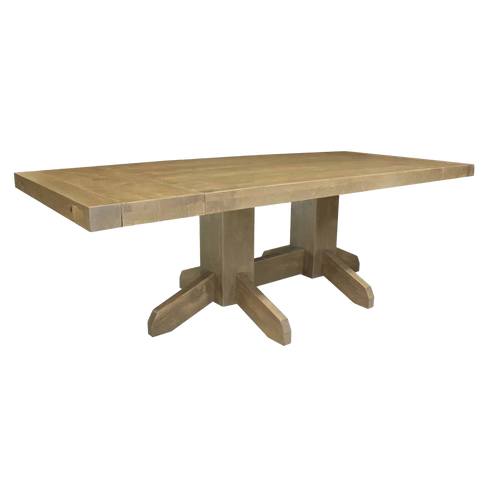 Benchmark Solid Wood Pedestal Solid Wood Dining Table + 2-12