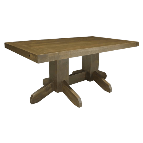 Benchmark Solid Wood Pedestal Solid Wood Dining Table