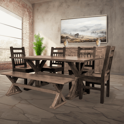 Truss Solid Wood Dining Table