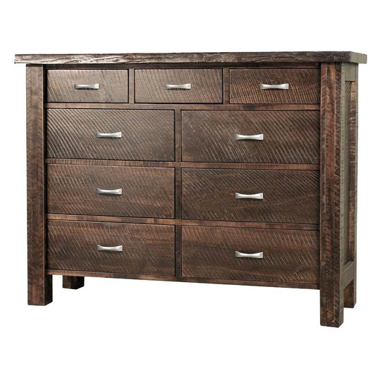 Live Edge Solid Wood 9 Drawer Dresser