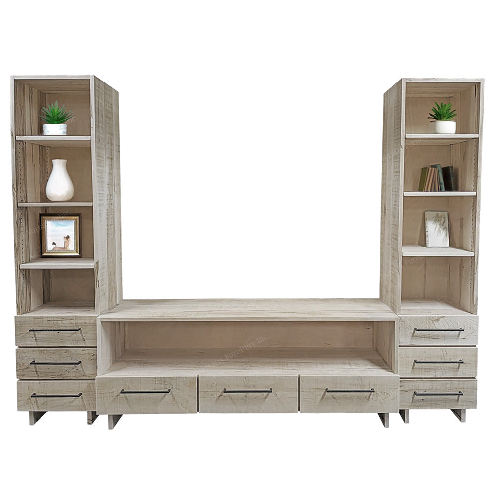 Highland Solid Wood Wall Unit Entertainment Center