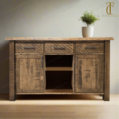 Edgewood Solid Wood Sideboard Live Edge Top